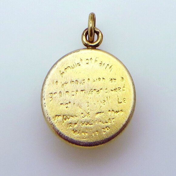 Vintage 12K Gold Filled Mustard Seed *Amulet of Faith* Bible Matthew 17:20 Charm - Picture 4 of 5